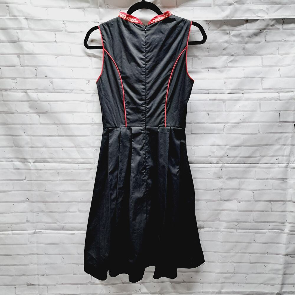 Scarlet Darkness Black Lace up Corset Front Fit Flare Gingham Trim Dress Goth Sm - Picture 2 of 7
